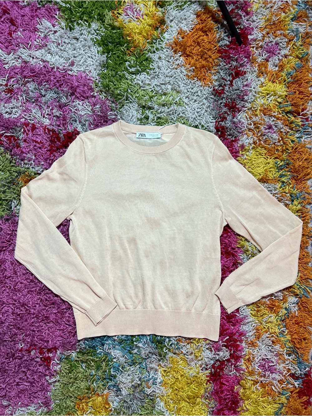 Zara Sandy Beige Crewneck Sweater